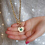 Personalised Chunky Chain Heart T Bar Necklace, thumbnail 4 of 12