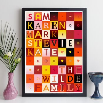 Family Names Print Personalised Gift, 6 of 12