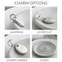 Memorial Ashes Hammered Pebble Charm, thumbnail 3 of 4