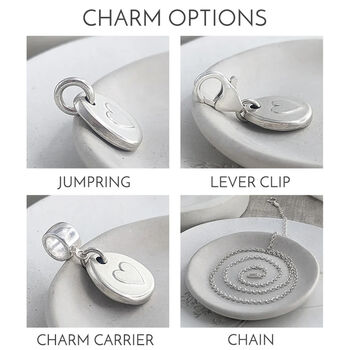 Memorial Ashes Hammered Pebble Charm, 3 of 4