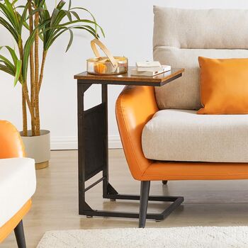 Set Of Two C Shaped End Side Table With Fabric Bag, 2 of 10