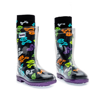 Squelch Transparent Wellies And Three Sock Set Sports, 6 of 7