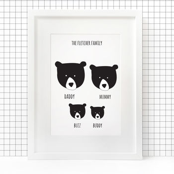 Our Family Print, Personalised A4 Bear, 3 of 6