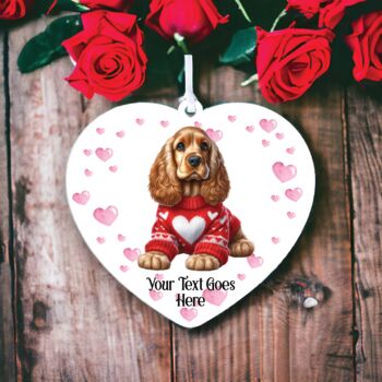 Personalised Cocker Spaniel Dog Love Decoration, 2 of 2