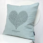 Personalised Heart Word Art Piped Cushion, thumbnail 3 of 4