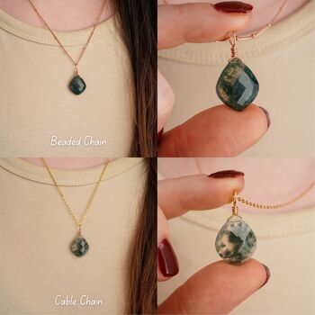 Natural Moss Agate Necklace, 6 of 10