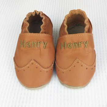 Personalised Metallic Christening Brogues Baby Shoes, 8 of 8