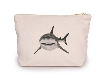 Vega The Shark Cotton Lined Mini Pouch Zip Bag, 2 of 6