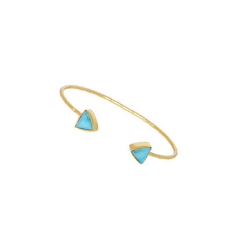 Gold Plated Bangle With Triangle Gemstones, 3 of 5