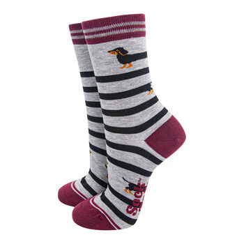 Winding Sausage Dogs Bamboo Socks Gift Set For Women, 2 of 4