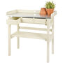 Lacquered Garden Three Drawer Workbench Grey Or Cream, thumbnail 3 of 5