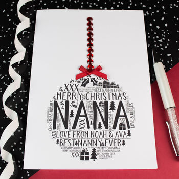 Nana Christmas Bauble Card Personalised, 3 of 3