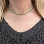 Green Aventurine Skinny Gemstone Beaded Necklace, thumbnail 2 of 7