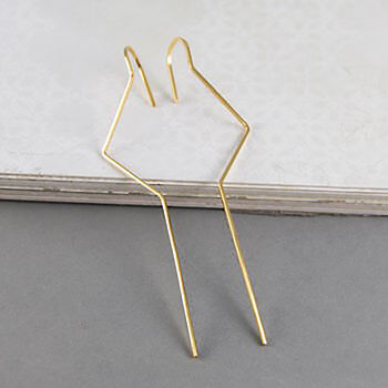 Zig Zag Gold Plated Silver Single Ear Cuff Earring, 3 of 9