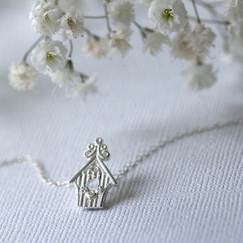 Sterling Silver Bird House Necklace, 2 of 10