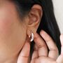 Medium Chunky Hoop Earrings In Sterling Silver Plating, thumbnail 4 of 5