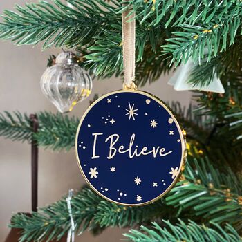 I Believe Enamel Christmas Tree Decoration, 2 of 9