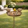 Vintage Robin Bird Bath Feeder Bowl Garden Decor Statue, thumbnail 1 of 8