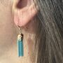 Turquoise Tassel Chain Party Earrings, thumbnail 1 of 3