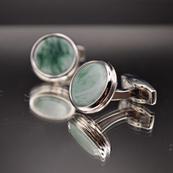 Cufflinks Jade Color Luxury Gift, 5 of 5