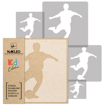 Reusable Stencils Five Pcs Soccer Player With Brushes, 2 of 5