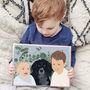 Pet Portrait In Nature Leaves Custom Dad Gift, thumbnail 4 of 8