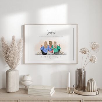 Personalised Sister Hug Print – Birthday Gift For Her, 4 of 5