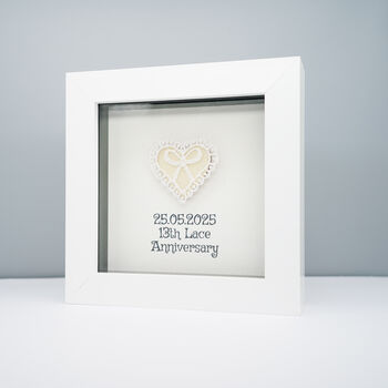 Personalised 13th Lace Anniversary Frame Gift, 3 of 5