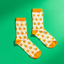 Orange Pattern Egyptian Cotton Men's Socks, thumbnail 3 of 5