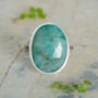 Large Natural Emerald Ring In Sterling Silver, thumbnail 1 of 3