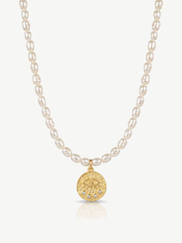 Beaded Freshwater Pearl Evil Eye Necklace, 4 of 7