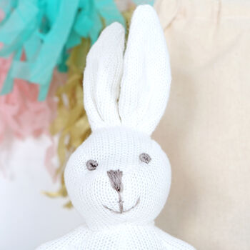 Organic Bunny Rabbit And Personalised Bag, 2 of 3
