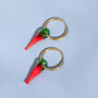 Chilli Charm Hoop Earrings, thumbnail 3 of 5