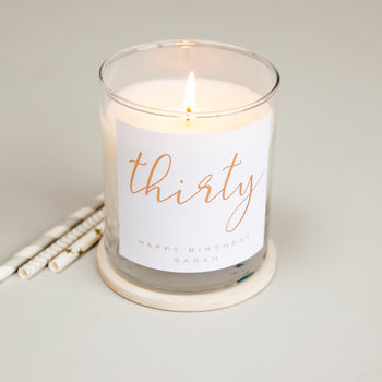 30th Birthday Personalised Candle By Little Cherub Design ...