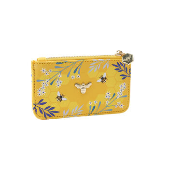 Yellow Bee Card Holder Wallet Purse | Floral Print, 2 of 4