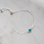 Sterling Silver Initial And Birthstone Slider Bracelet, thumbnail 4 of 10