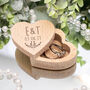 Initials Engraved Wooden Heart Wedding Ring Box, thumbnail 1 of 2