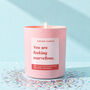 Funny Thank You Gift For Friend You Are Fucking Marvellous Scented Candle, thumbnail 1 of 4