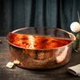 Solid Copper Pedicure Bowl With Removable Footrest, Hammered Copper 350 Mm Diameter, thumbnail 1 of 5