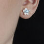 Silver Birthstone Blossom Stud Earrings, thumbnail 10 of 10