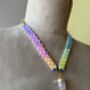 Handmade Pastel Rainbow Rose Quartz Crystal Necklace, thumbnail 4 of 10