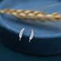 Wheat Stud Earrings In Sterling Silver, thumbnail 2 of 12