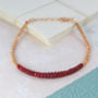 Ruby July Birthstone Rose/Gold Plated Silver Bracelets, thumbnail 2 of 5