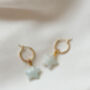 Aquamarine Star Earrings, thumbnail 2 of 3