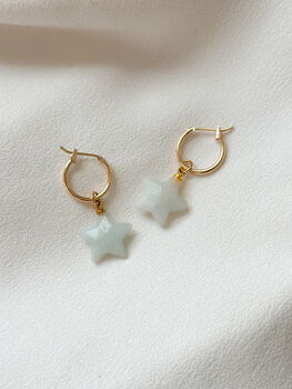 Aquamarine Star Earrings, 2 of 3