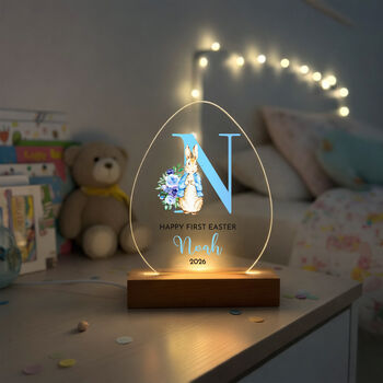 First Easter Bunny Initial LED Acrylic Plaque, 5 of 8