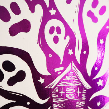 Spooky Ghost House Foil Print, 3 of 3