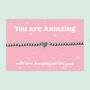 You Are Amazing, Heart Charm Stretch Bracelet, Stainless Steel, thumbnail 1 of 4