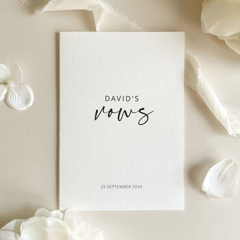 Luxury 'His Vows' Wedding Vows Card, Personalised, 10 of 11