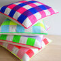 Neon Check Cushion, thumbnail 2 of 12